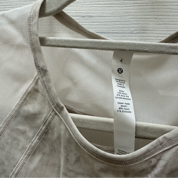 Lululemon Sculpt Tank ll Top White Cream Tank Top 4 mesh - Picture 2 of 6